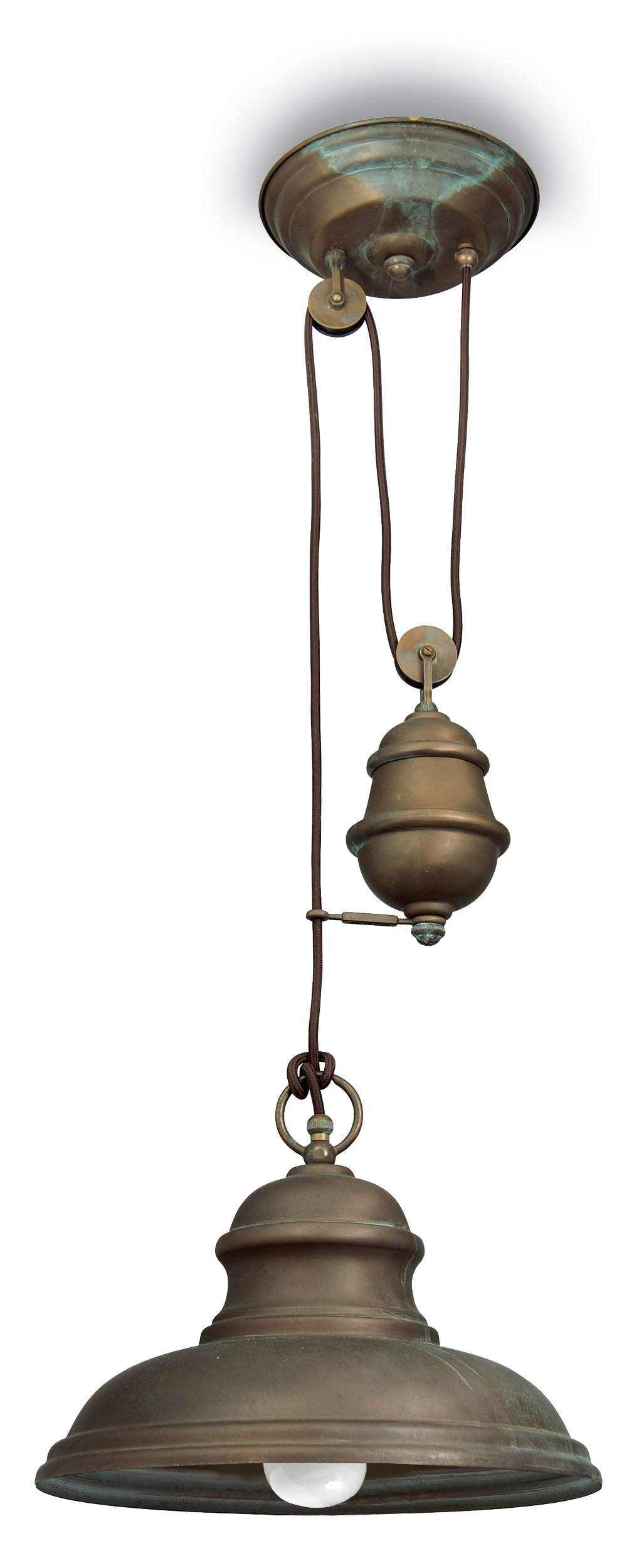 1596.ar 1596 Mill - Brass pendant with Pulley - Image 1
