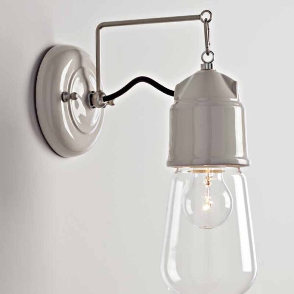 912 Ceramic and Iron Wall Sconce