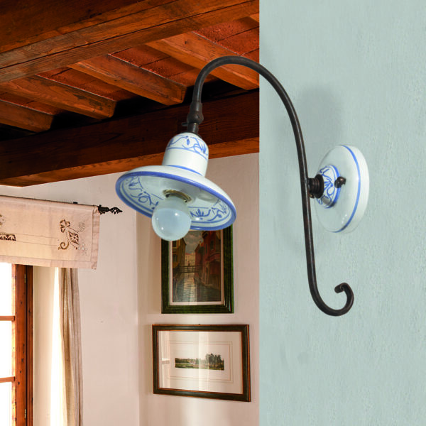 35895/A14 Ceramic and Iron Sconce