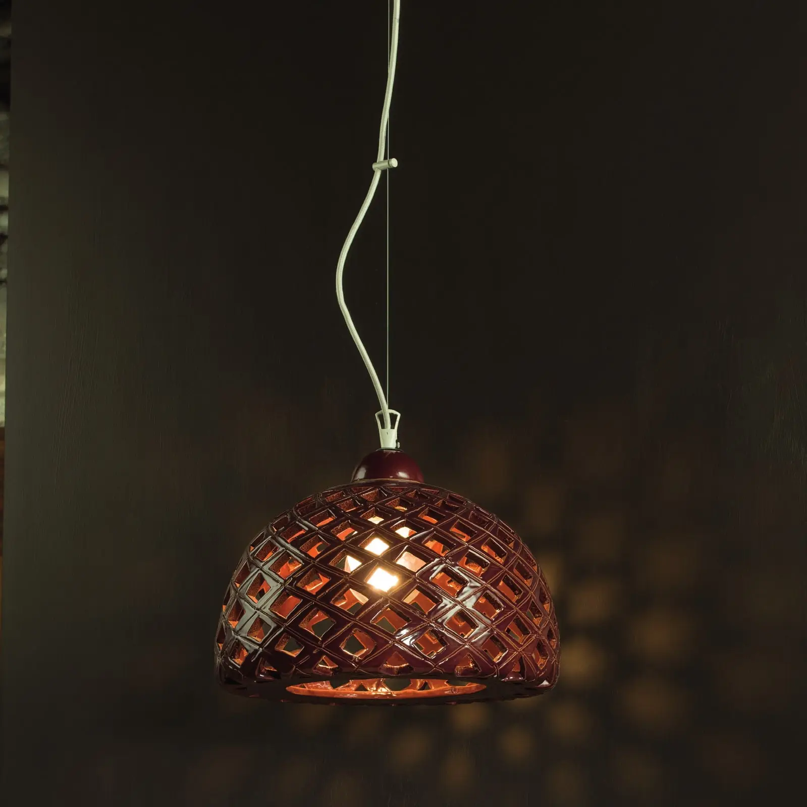 50139_SO 50139/33SO Open Worked Ceramic pendant light "Dome" - Image 1