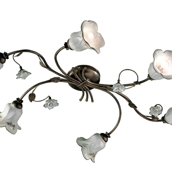 C1204_PL Ceramic Flush Mount Light "Pisa"