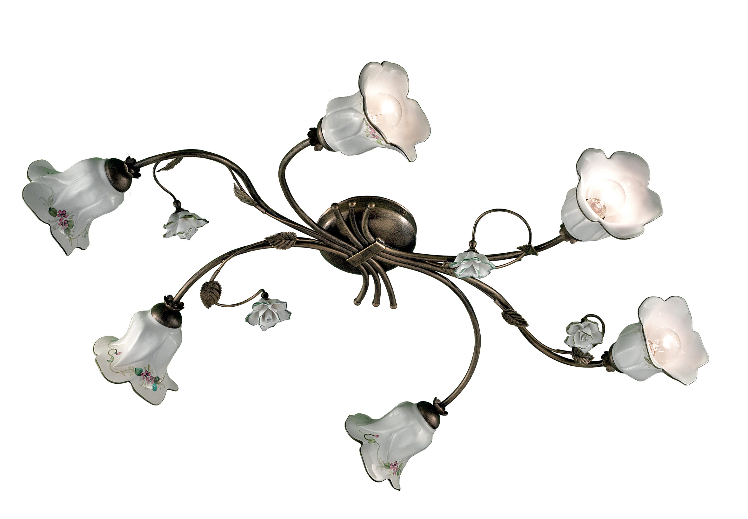 C1204-6 C1204_PL Ceramic Flush Mount Light "Pisa" - Image 1