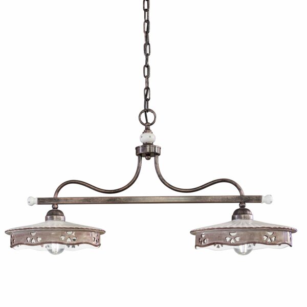 C543_BL Ceramic streight Chandelier "Alessandria"