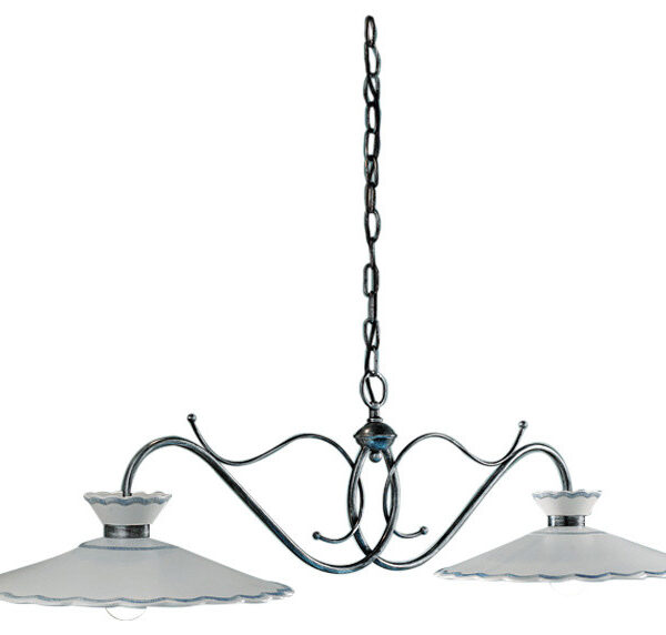 C898_BL Ceramic straight Chandelier "Ravenna"